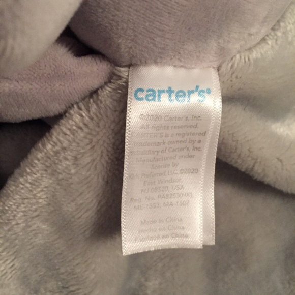 Carter’s Grey Elephant Plush Baby Security Blanket Lovey - Picture 4 of 4